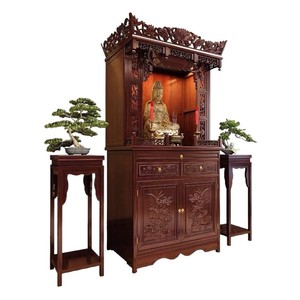 Armario de Santuario Budista de Madera de Palisandro con Estatua de Guanyin y Mesa de Ofrendas para Uso en el Altar del Hogar - Product Image 5