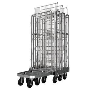 यूरोपीय गैल्वनाइज्ड ढहने योग्य गोदाम 4 तरफ धातु रोल पिंजरे ट्रॉली - Product Image 6