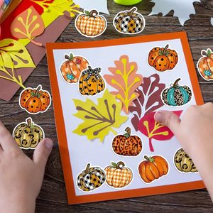 Pegatinas Autoadhesivas con Forma de Calabaza en Varios Estilos, Etiquetas de Halloween para Niños, Regalos, Decoración de Tazas y Cuadernos - Product Image 4