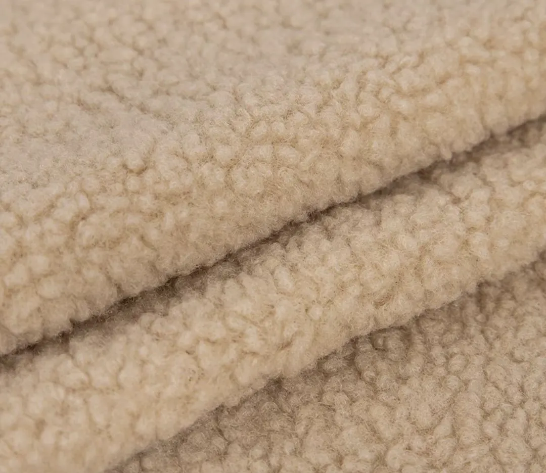 100 % Polyester super weiche Baumwolle Sherpa-Fleece-Blende Shu-Stuch-Pelzstoff mit geringem Stapel Plüsch-Falschpelzstoff