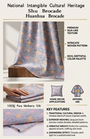 Vente directe d'usine, tissu en soie pure à 100%, motif chinois rétro, texture de fleurs ondulées, tissu personnalisé, textiles en soie de haute qualité