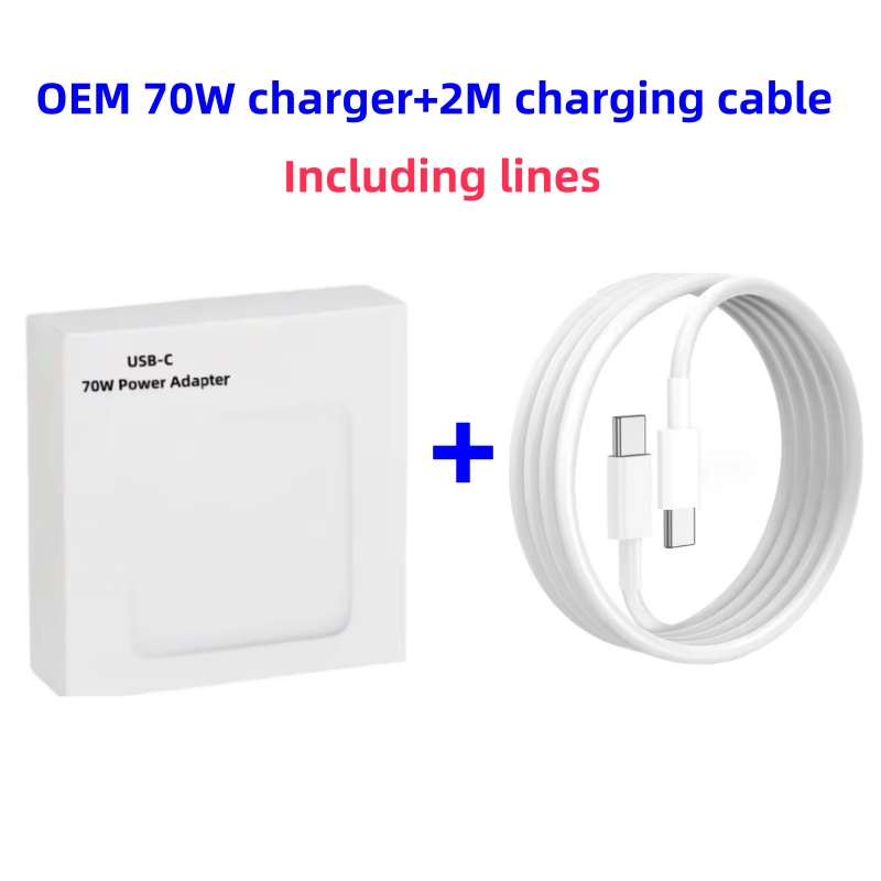 White OEM 70W+2m Type-C Cable