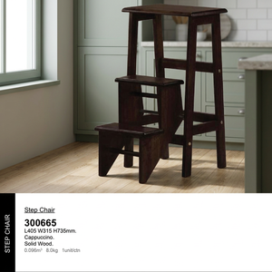เก้าอี้บันไดแบบแข็งแรง รุ่น JPS 300665 โมดูลาร์ทันสมัย ทำจากไม้ยางพารา ทนทานสูง เฟอร์นิเจอร์ห้องนั่งเล่น เฟอร์นิเจอร์กลางแจ้ง คลังสินค้ามาเลเซีย - Product Image 3