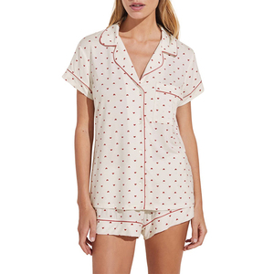<span class=keywords><strong>Pigiama</strong></span> da donna con stampa leopardata personalizzata <span class=keywords><strong>pigiama</strong></span> estivo corto in <span class=keywords><strong>viscosa</strong></span> di bambù per donna - Product Image 5