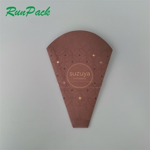 Runxing custom logo printing <strong>bubble</strong> <strong>waffle</strong> paper <strong>cones</strong> disposable anti-humidity and greaseproof coating  kraft paper - Product Image 6