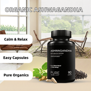 Cápsulas de Ashwagandha Orgánica de Marca Privada para el Cuidado de la Salud, con Extracto de Pimienta Negra, para Dormir, Reforzar el Sistema Inmunológico y Aportar Energía a los Niños - Product Image 2