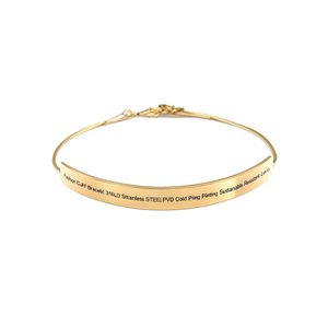 Fashion Cuff Bracelet 316L Stainless Steel PVD Gold Plating Sustainable Resistant Jewelry - Product Image 2
