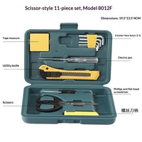 Ensemble de 11 outils portables comprenant des ciseaux, des pinces, un couteau utilitaire, des clés hexagonales