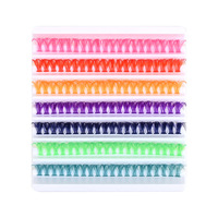 Cils en grappe segmentés colorés, faux cils en gros, marque privée, logo personnalisé, doux, légers, bouclés, DIY, épais, naturels