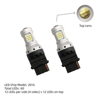 Ampoule LED de recul universelle 60 LED 3156 P27W T25 CANBUS 12V 24V, blanc, filament unique, lentille 5 faces