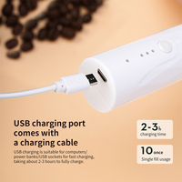 Mousseur à lait XL Fouet électrique à main rechargeable Mélangeur à café avec 2 fouets en acier inoxydable Mélangeur à mousse réglable à 3 vitesses