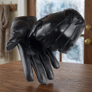 Gants en cuir véritable personnalisés pour hommes/femmes, nouveaux gants d'hiver pour l'extérieur, compatibles avec les écrans tactiles, écologiques, thermiques, unis - Product Image 3