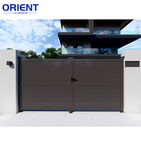 Clôture moderne Design Aluminium Patio Dernière entrée principale Persienne en métal Pliante Portail coulissant Allée Portail automatique
