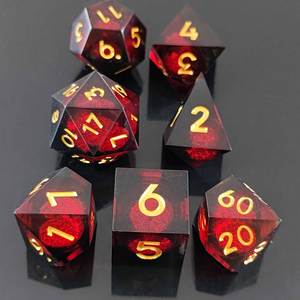 وصل حديثًا قالب نرد حيوان ذهبي 7 قطع نرد راتنج متعدد السطوح DND للزنزانات والتنينات - Product Image 6