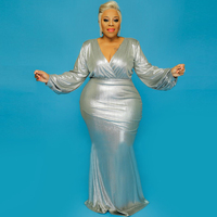 Robe longue décontractée pour femmes, vêtements Sexy, taille grande, col en V, grande taille 5XL