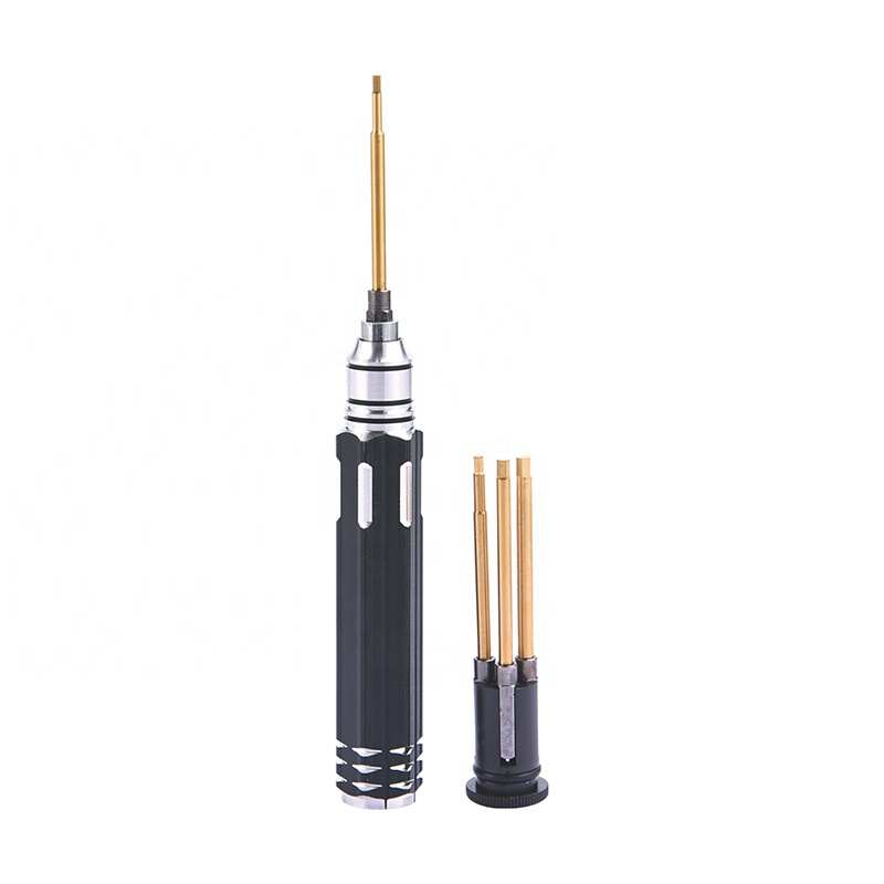 High Speed Steel 5 Piece 1.5mm 2.0mm 2.5mm 3.0mm Flat 0# Titanium 5 IN 1 Screwdriver Set For Rc Car