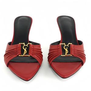 Luxury Summer Women's <b>Sandals</b> Plus Size Fashion Casual High-<b>heeled</b> <b>Sandals</b> Metallic Heel Women's Pointed Toe High heel Shoes - Product Image 1