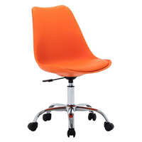 Chaise de bureau pivotante mobile réglable en hauteur, avec siège rembourré en PU souple et confortable, en plastique coloré