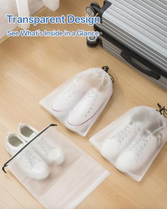 Sacs à chaussures de voyage avec cordon de serrage, imperméables, anti-poussière, portables, sacs de rangement pour chaussures de voyage, sacs à chaussures transparents - Product Image 2