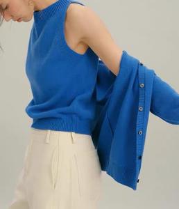 2025 Wholesale Custom Winter New Fashion Cashmere <strong>Cardigan</strong> and Crew Neck Cashmere T-Shirt <strong>Sets</strong> Cashmere <strong>Twin</strong> <strong>Set</strong> - Product Image 6