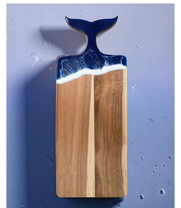 Tabla de <span class=keywords><strong>Madera</strong></span> de Acacia <span class=keywords><strong>para</strong></span> Servir con Asa de <span class=keywords><strong>Cola</strong></span> de Ballena, Bandeja de Queso y Charcutería con Arte en Resina <span class=keywords><strong>Epoxi</strong></span> Oceánica <span class=keywords><strong>para</strong></span> Preparación de Comidas, Tabla de <span class=keywords><strong>Madera</strong></span> <span class=keywords><strong>para</strong></span> Servir - Product Image 2