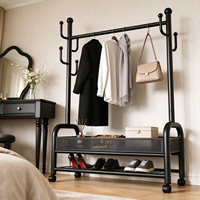Séchoir à linge portable double en métal de haute qualité, mobile, écologique, robuste, pour extérieur, balcon et salon