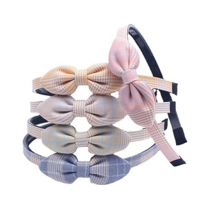 Hot New Classic Fabric Lattice Polka Dot Bow Diadema Banda para el cabello para niñas Accesorios para el cabello para niños Sombreros <span class=keywords><strong>en</strong></span> venta - Product Image 5