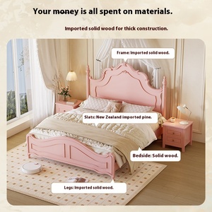 Letto per Bambine in Legno Massello, Design Scandinavo, Ecologico, Durevole e Confortevole, Rosa, 1,8m, per Camera da Letto delle Bambine - Product Image 4