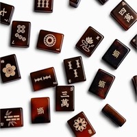 Tuiles de Mahjong Trade Wind, Tuiles de Mahjong Américaines, Ensemble Menthe et Océan, 160 tuiles, Convient aux rassemblements familiaux et aux jeux en famille