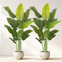 Künstliche Dekorative Pflanzen Großer Tropischer Bananenblattbaum für Außenbereich Garten Hochzeit Party Erntedankfest Dekoration