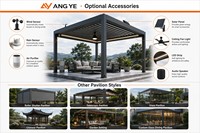 Pergola Intelligente Électrique Améliorée avec Capteur de Pluie, Étanche, en Aluminium Thermolaqué, Résistante au Vent pour l'Extérieur