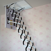 Escabeau de grenier manuel portable pliable moderne sur mesure pour usage domestique, capacité de charge 300 kg, facile à utiliser, Henzs E-TM-01