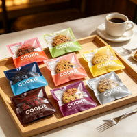 Sacs d'emballage personnalisés en plastique laminé de qualité alimentaire, transparents, thermoscellables, pour beignets, biscuits et gâteaux individuels