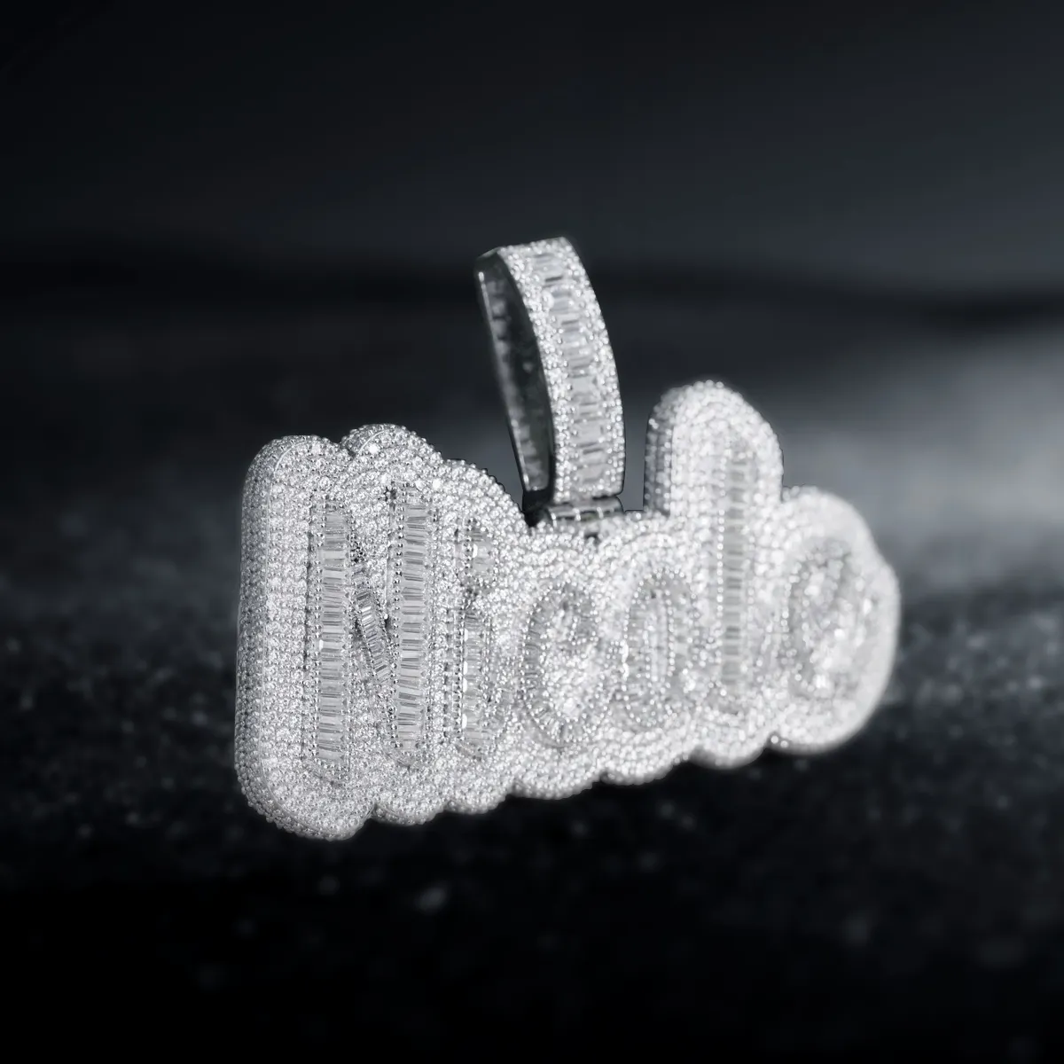 Gouden Hiphop Diamant Zilver 925 Maken Letter Iced Uit Naam Gepersonaliseerde Custom Fijne Sieraden Moissanite Hanger