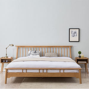 Cama Doble Moderna Minimalista de Madera Maciza para Hotel y Dormitorio, Tamaño Personalizable - Product Image 2