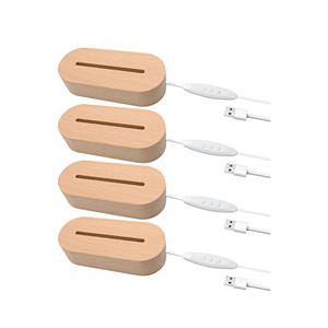 Venta al por Mayor de Lámparas LED USB de 7 Colores con Base de Madera y Resina, Luz Nocturna Acrílica 3D - Product Image 1