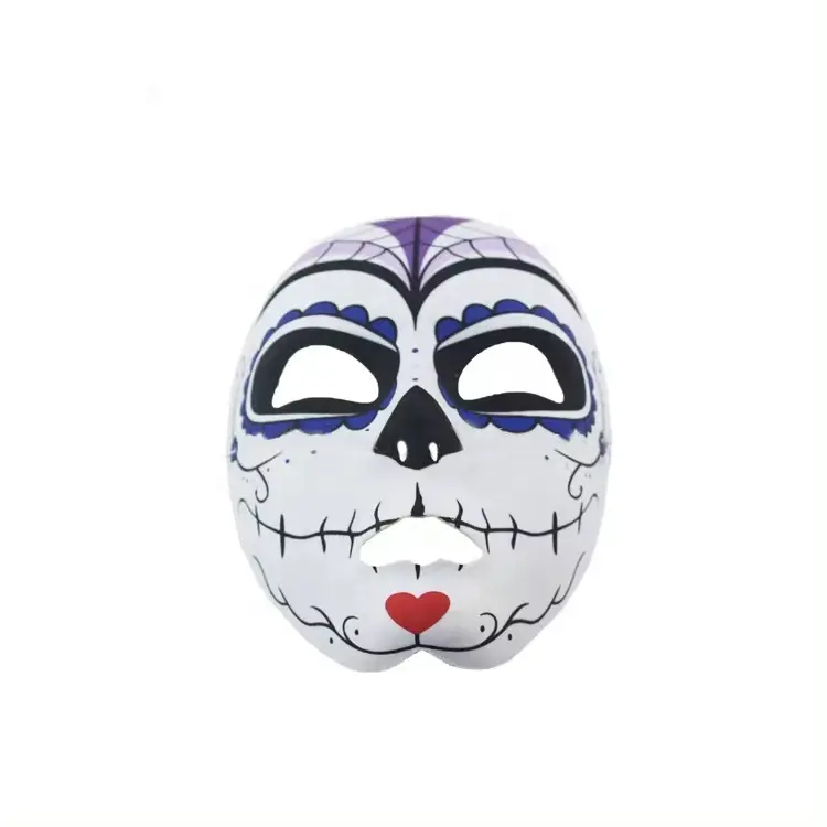 Máscara de PVC de cara completa mexicana Día del esqueleto muerto Disfraz de Halloween Accesorio de fiesta para mujeres Hombres Vacaciones