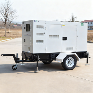 גנרטור דיזל נייד מסוג קרוואן פתוח 30kva-50kva 25-50kw עם גלגלים, גגון ומערכת ATS - Product Image 6
