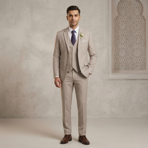 Traje de Boda de 3 Piezas para Hombre, Corte Entallado, Blazer, Chaleco y Pantalones, Traje Formal para Ceremonia de Negocios - Product Image 1