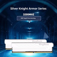 Kit de mémoire de bureau pour jeux Kingbank DDR4 Silver Knight 16G/32G/64G, stick unique, 2666-4000 MHz, en boîte