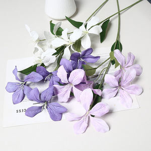 Fleur d'orchidée artificielle Lichao à flamme artificielle, branche unique, faite à la main, pour décoration de mariage et de maison - Product Image 4