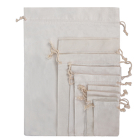 Grands sacs en coton avec cordon de serrage 20x30cm, sacs d'épicerie réutilisables, sacs de rangement écologiques pour couvertures