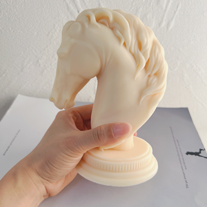 Pferdekopf-Statue Kerzenform aus Silikon Büste Reitskulptur Kunstfigur Tier Pony Kerzenform - Product Image 6