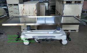 Медицинская Кровать из нержавеющей стали morgue, гидравлическая функциональная тележка для переноса мёртвого тела - Product Image 2