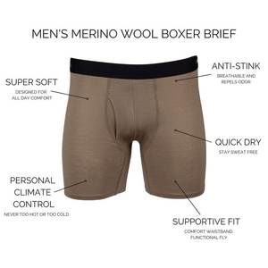 Boxers pour hommes en laine mérinos CELINNE, ouverture frontale, haute qualité, extensibles, confortables, sous-vêtements pour hommes - Product Image 2