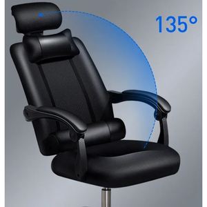 Ergonomic Office Chair With <b>Footrest</b> Black Adjustable Reclining Desk Chair For Home Office Use - Product Image 2