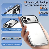 Étui de protection transparent bicolore antichoc à quatre coins compatible avec iPhone 18 Pro Max et iPhone 17 Pro Max