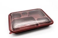 Vente en gros d'usine de boîte à bento jetable de qualité alimentaire boîtes à bento japonaises en plastique PP à emporter 4 compartiments de stockage des aliments