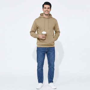Sweat-shirts à capuche personnalisés brodés pour hommes, hiver, poids lourd, 500 GSM, polaire en coton, pull-over, survêtement pour hommes - Product Image 1