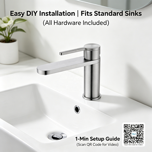 <strong>Best</strong> <strong>Quality</strong> SUS316 Stainless Steel Faucet Sink Mixer <strong>Tap</strong> Brushed Nickel Modern Design Single Hole for Gym Hot Cold Wash Basin - Product Image 6